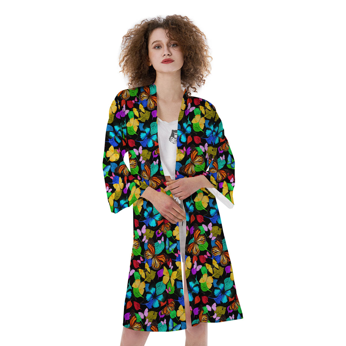 Butterfly Rainbow Print Pattern Kimono-grizzshop