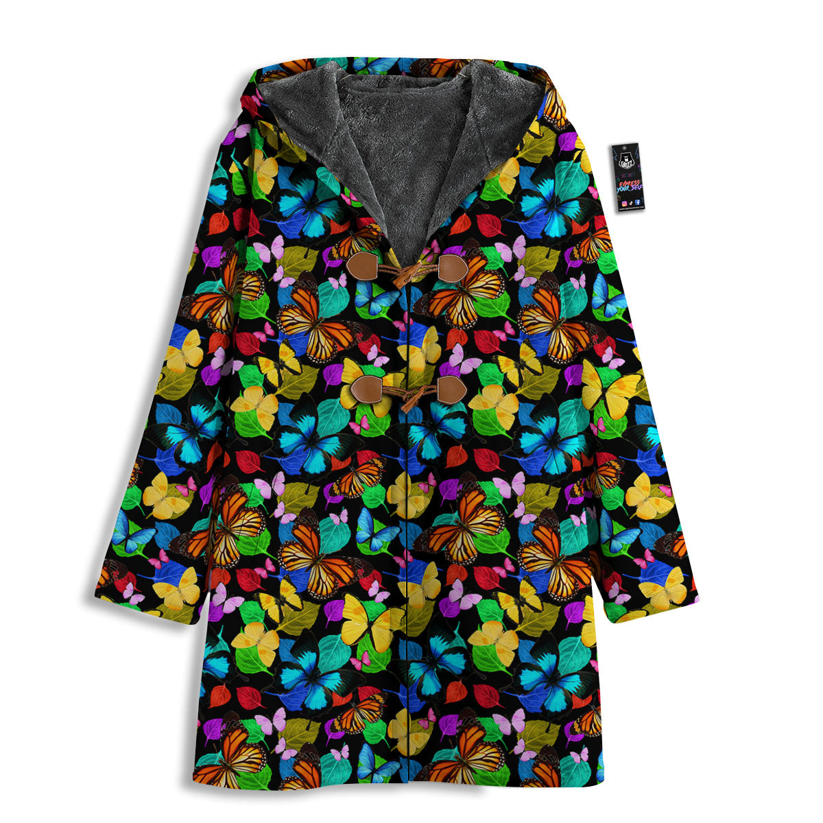 Butterfly Rainbow Print Pattern Men's Windbreaker Jacket-grizzshop