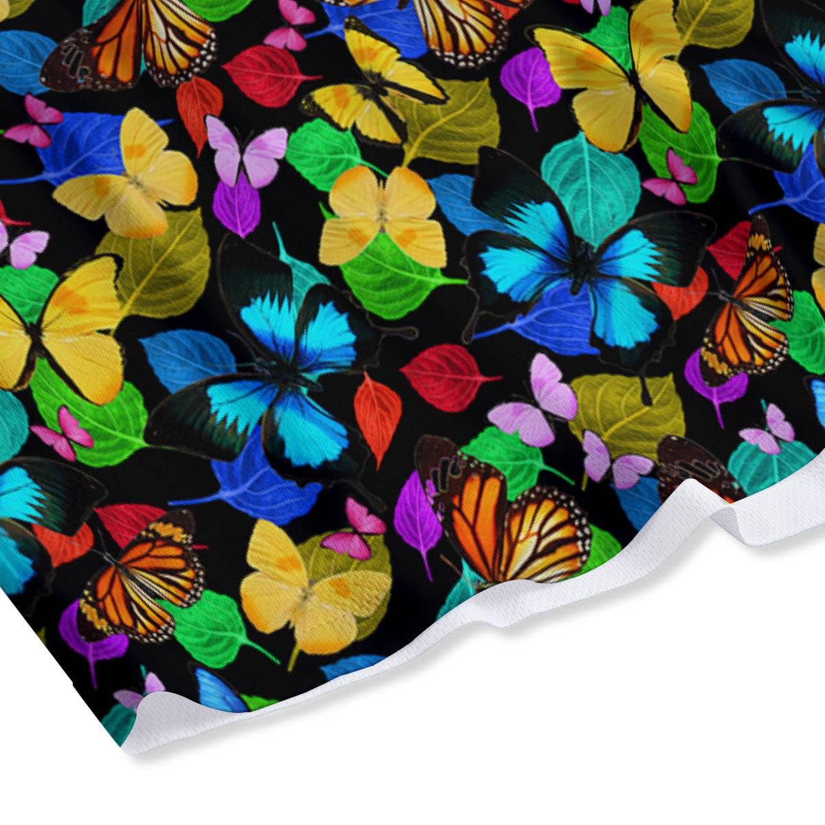 Butterfly Rainbow Print Pattern Mesh Shorts