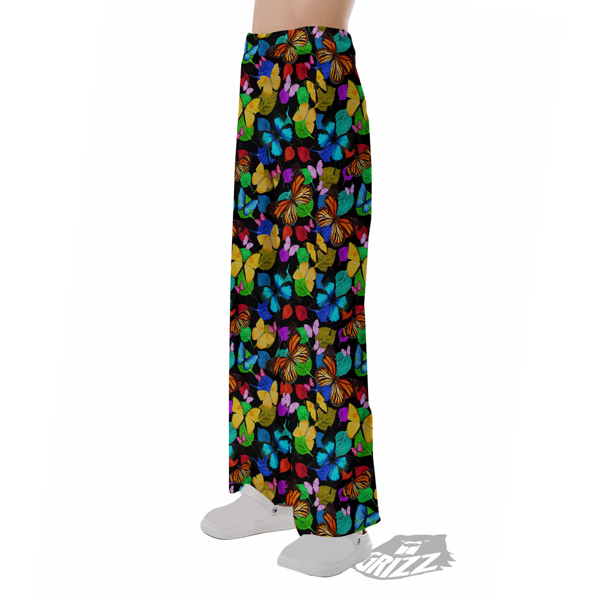 Butterfly Rainbow Print Pattern Pajama Pants-grizzshop
