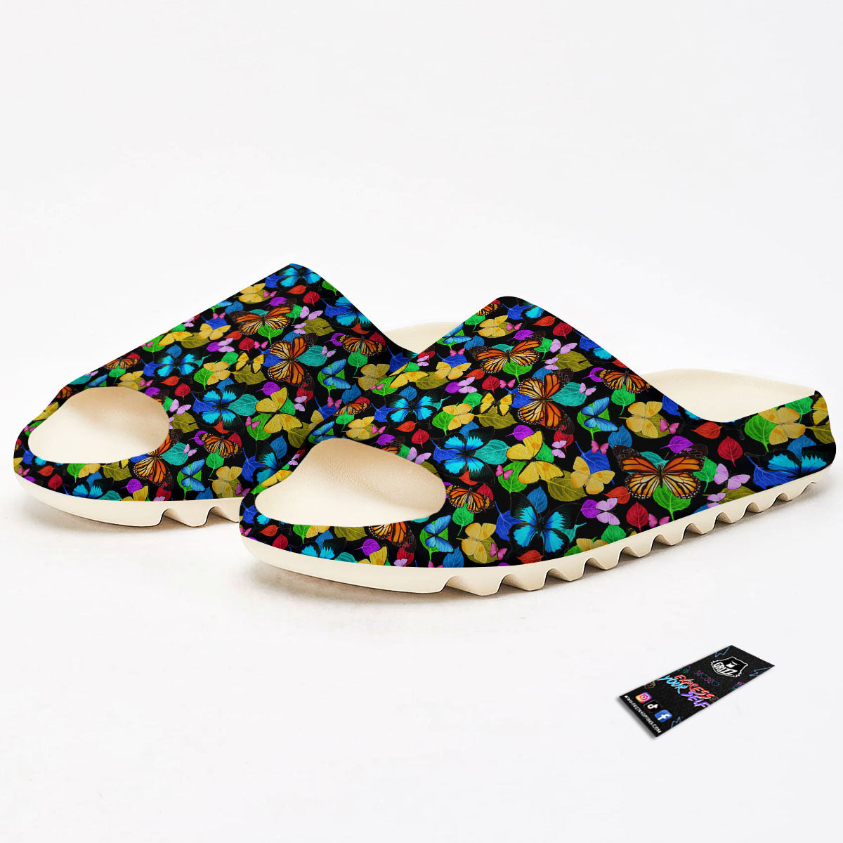 Butterfly Rainbow Print Pattern Sandals-grizzshop