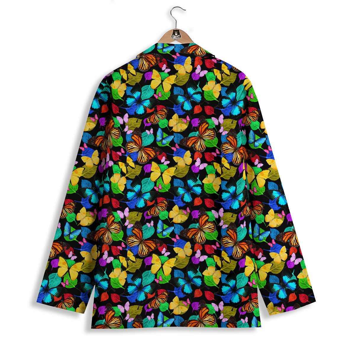 Butterfly Rainbow Print Pattern Women's Blazer-grizzshop