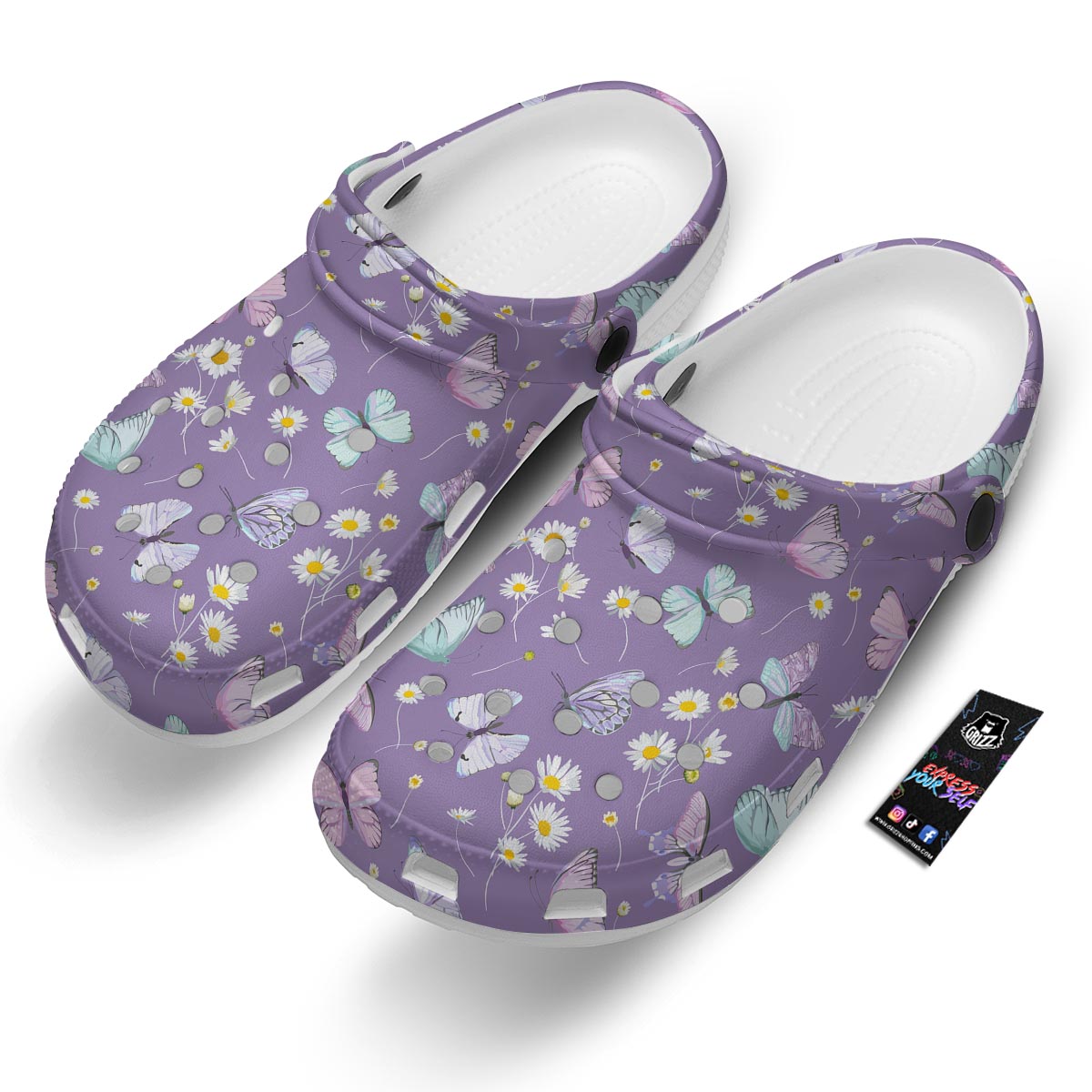 Butterfly Spring Print Pattern Clog-grizzshop