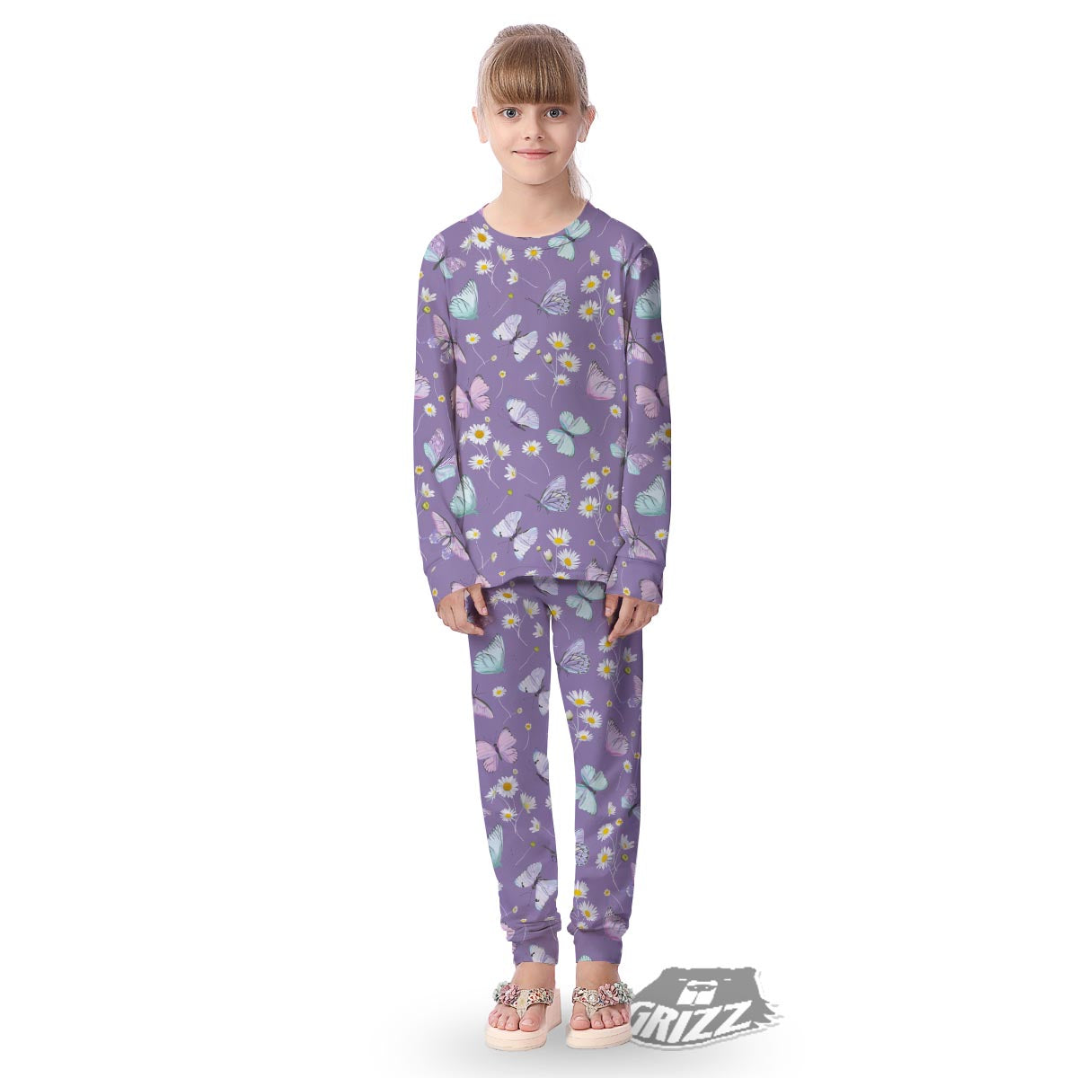 Butterfly Spring Print Pattern Kid's Pajamas-grizzshop