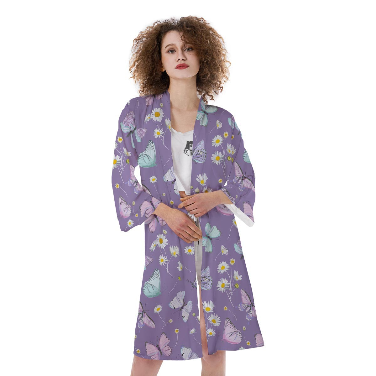 Butterfly Spring Print Pattern Kimono-grizzshop