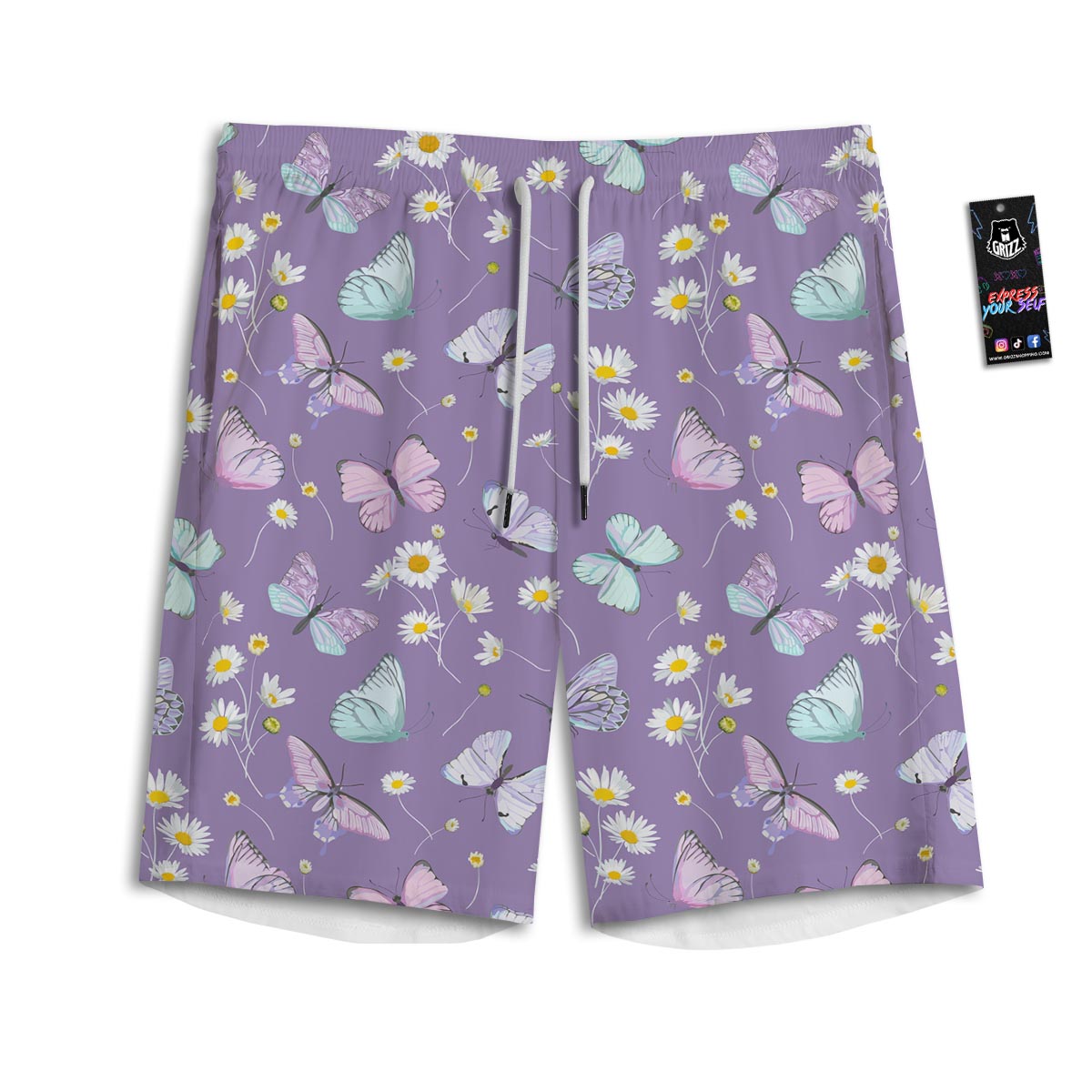 Butterfly Spring Print Pattern Men's Athletic Shorts