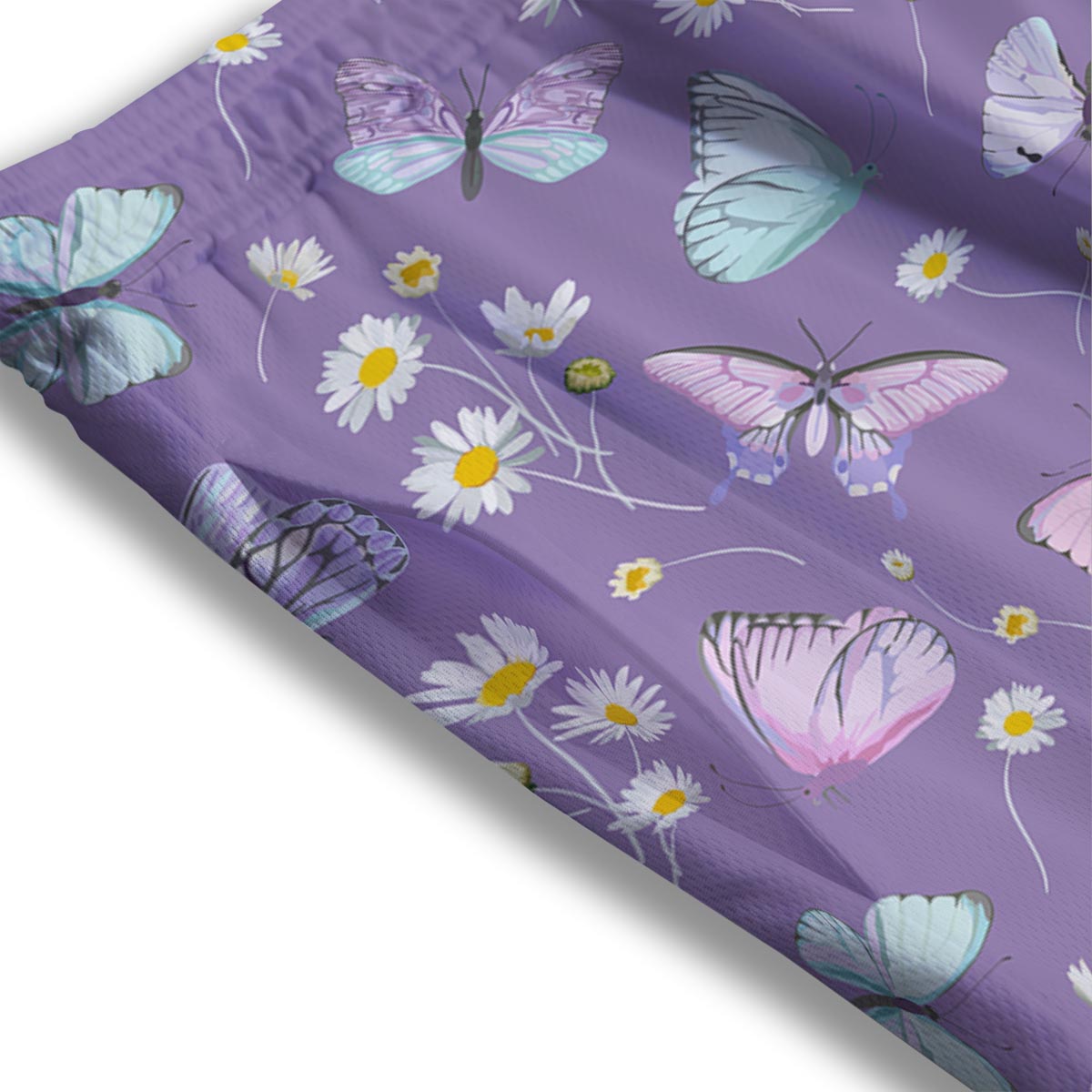 Butterfly Spring Print Pattern Mesh Shorts
