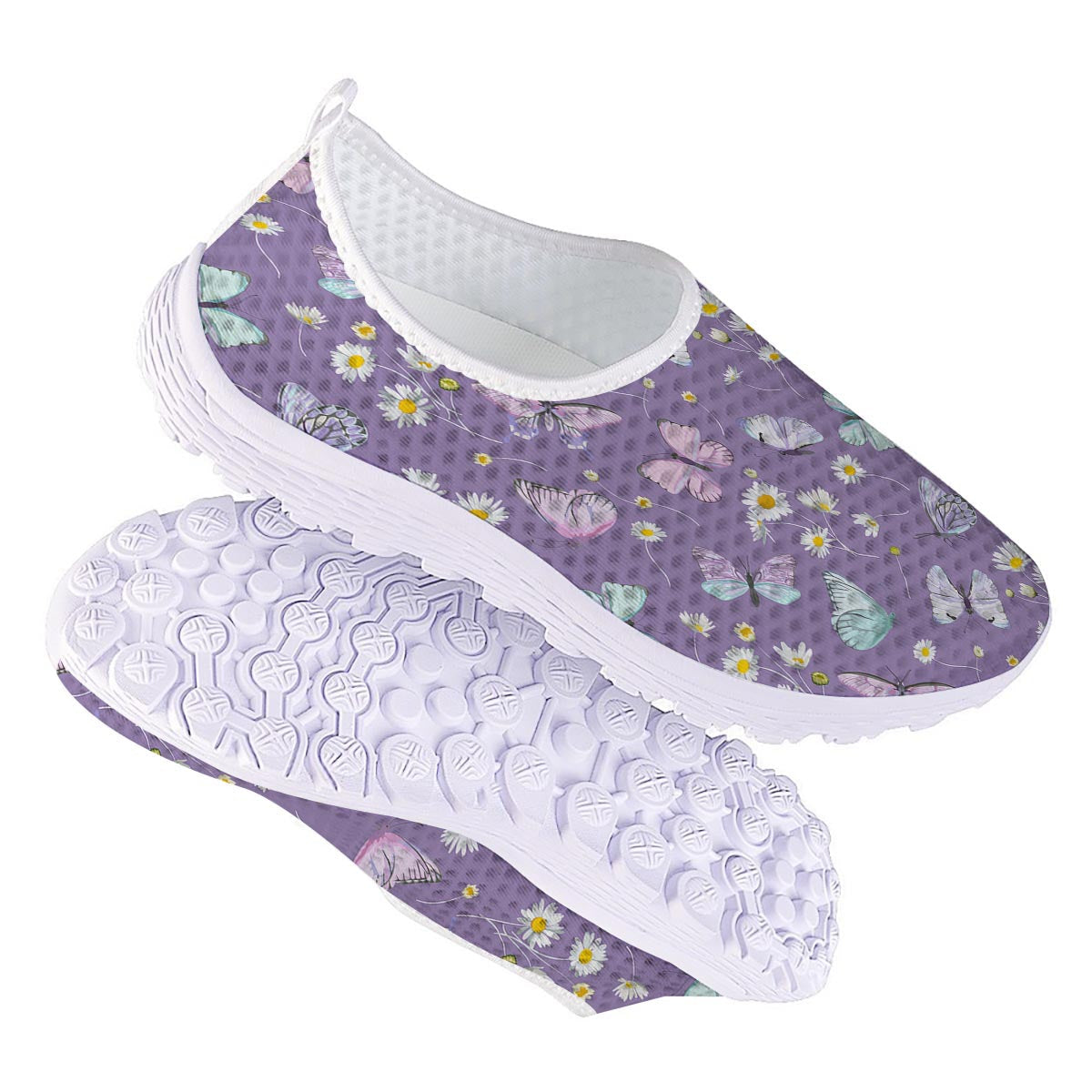 Butterfly Spring Print Pattern Nurse Shoes-grizzshop