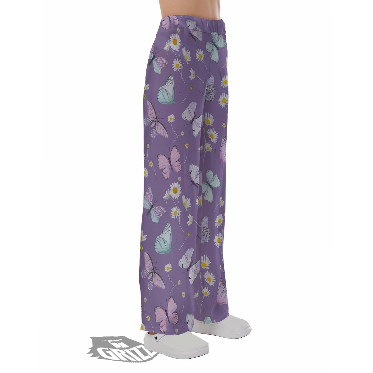 Butterfly Spring Print Pattern Pajama Pants-grizzshop