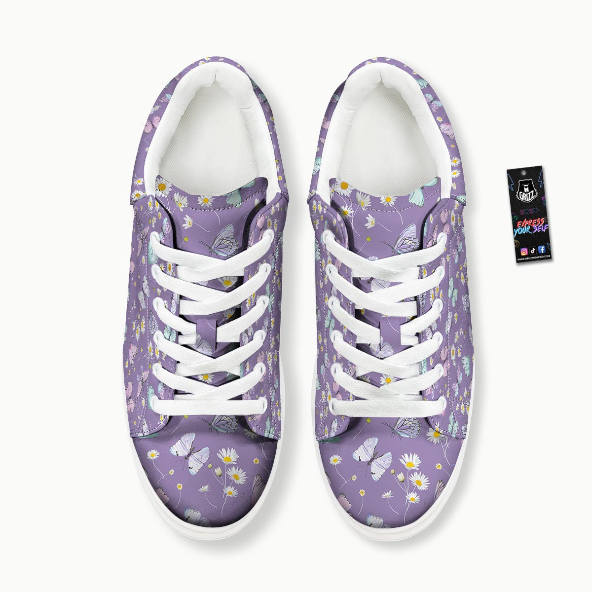 Butterfly Spring Print Pattern Platform Shoes-grizzshop