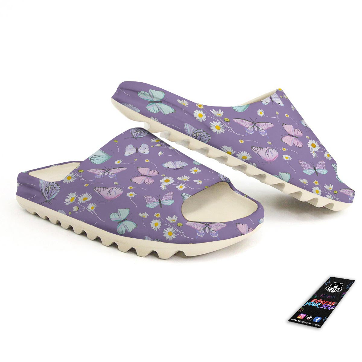 Butterfly Spring Print Pattern Sandals-grizzshop