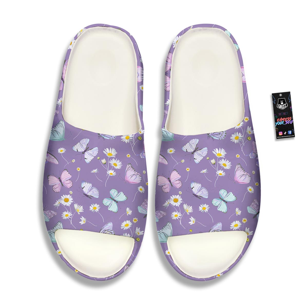 Butterfly Spring Print Pattern Sandals-grizzshop