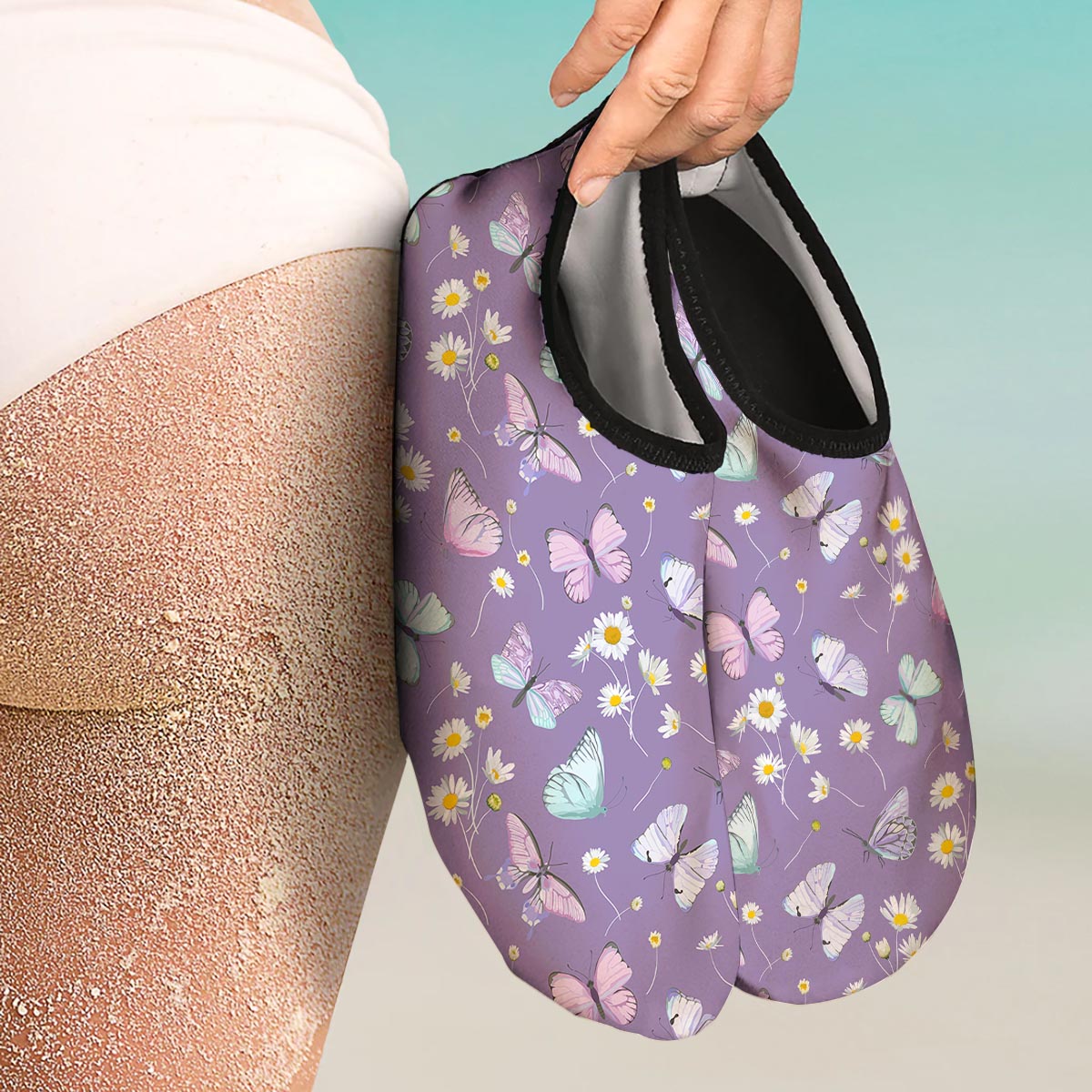 Butterfly Spring Print Pattern Water Shoes-grizzshop