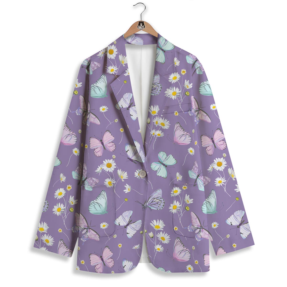 Butterfly Spring Print Pattern Women's Blazer-grizzshop