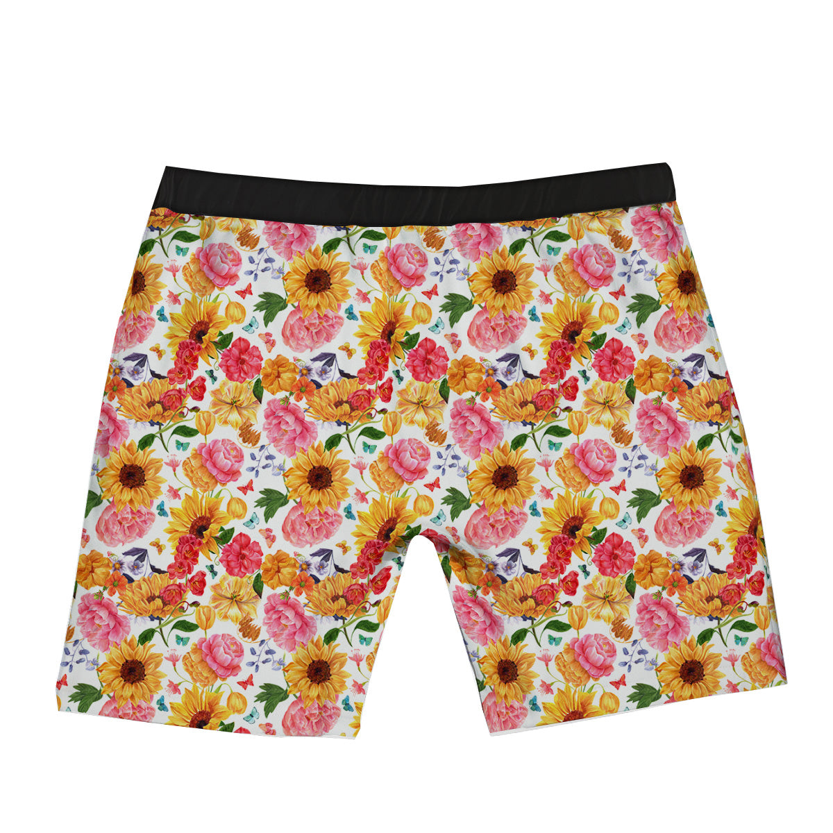 Butterfly Sunflowers Peonies Print Pattern Boxer Briefs-grizzshop