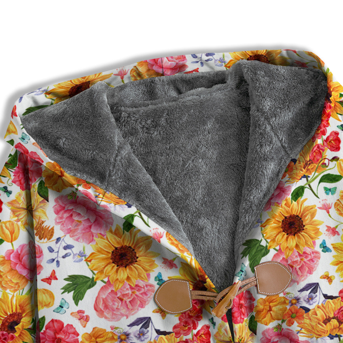 Butterfly Sunflowers Peonies Print Pattern Men's Windbreaker Jacket-grizzshop