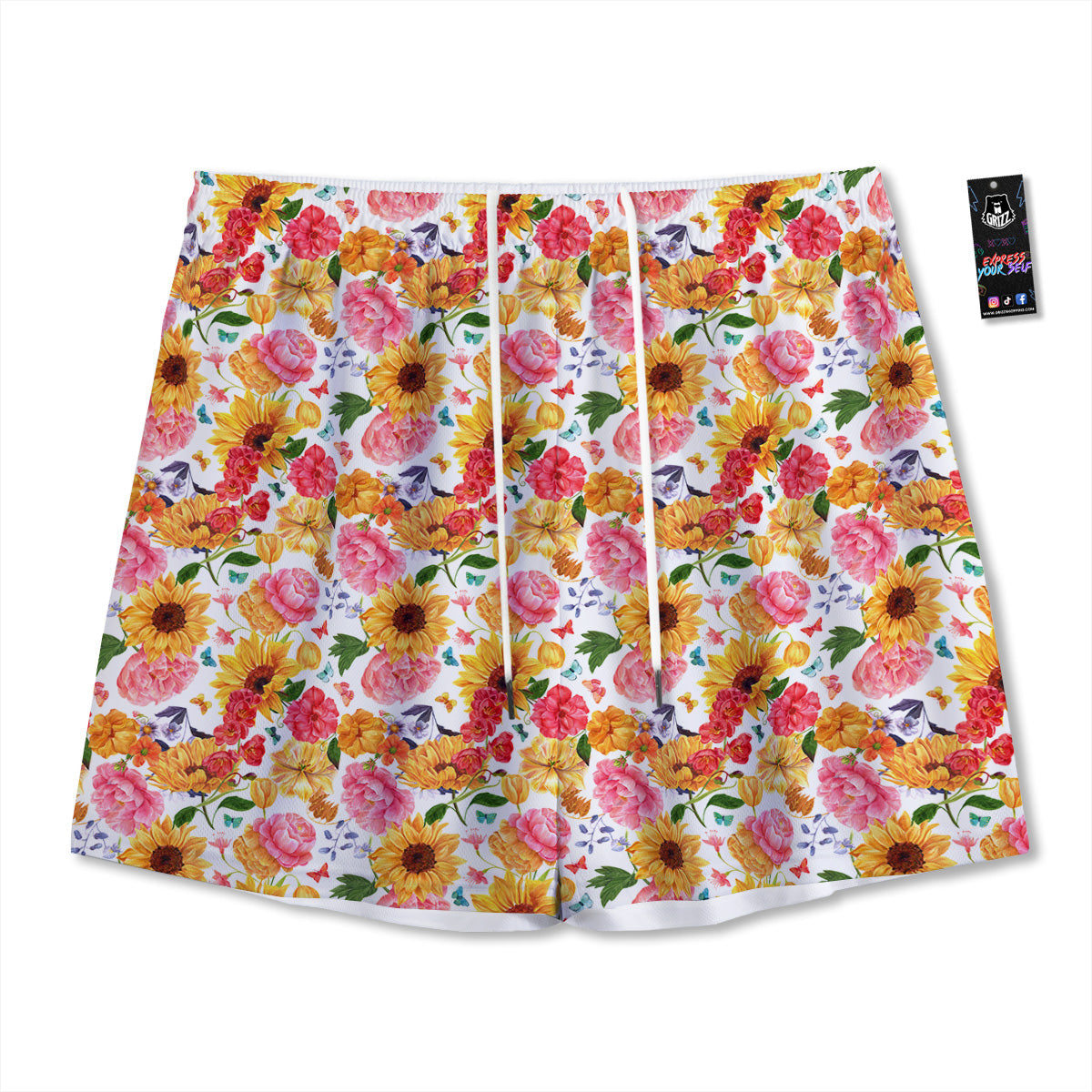 Emo Shoes Print Pattern Mesh Shorts