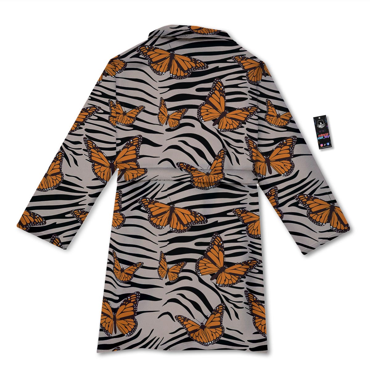 Butterfly Tiger Monarch Print Pattern Bathrobe-grizzshop