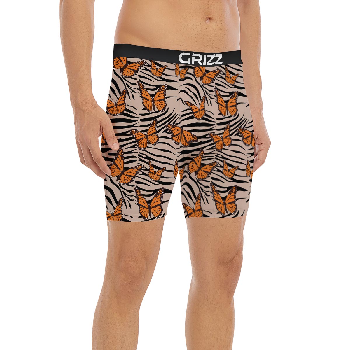 Butterfly Tiger Monarch Print Pattern Boxer Briefs-grizzshop