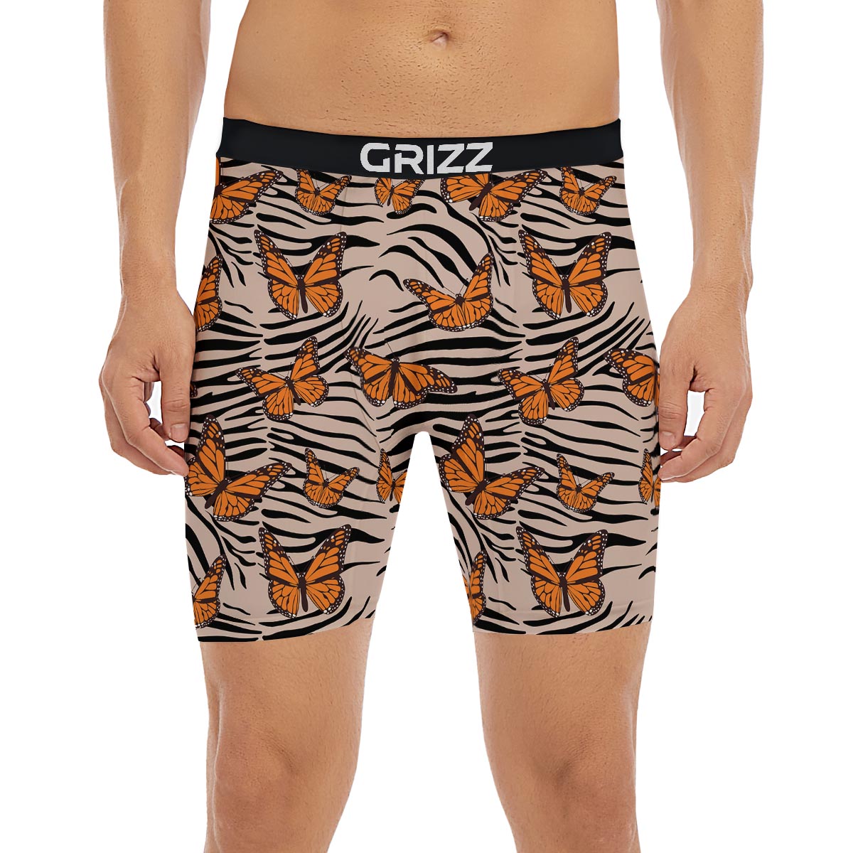 Butterfly Tiger Monarch Print Pattern Boxer Briefs-grizzshop