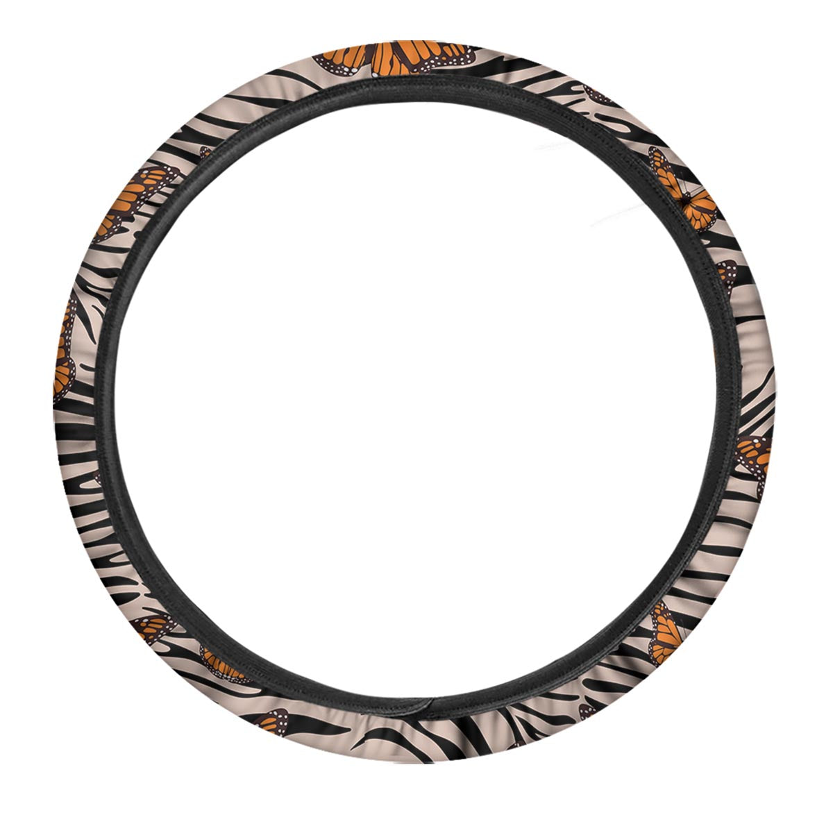 Butterfly Tiger Monarch Print Pattern Car Steering Wheel Cover-grizzshop