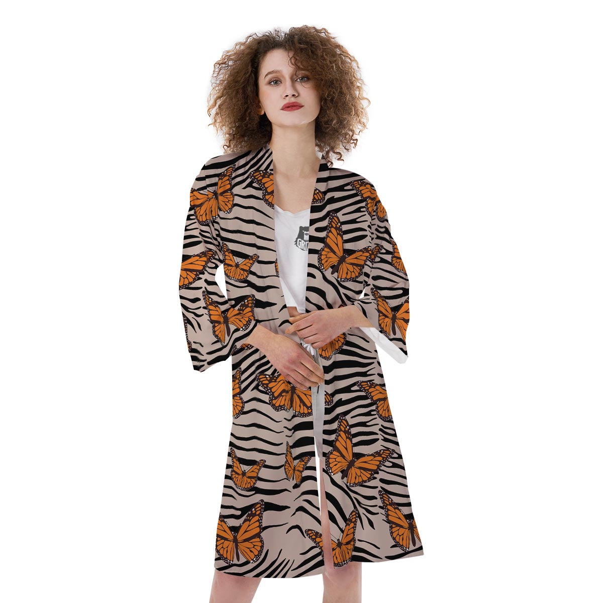 Butterfly Tiger Monarch Print Pattern Kimono-grizzshop