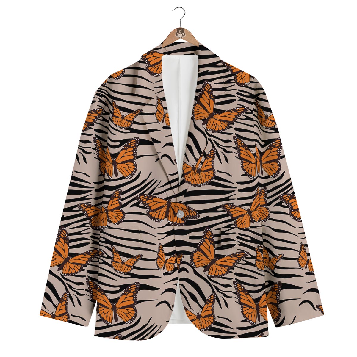 Butterfly Tiger Monarch Print Pattern Men's Blazer-grizzshop