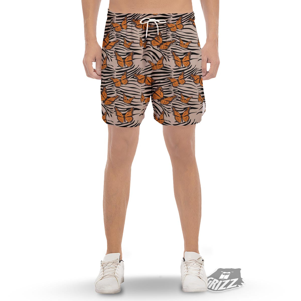 Butterfly Tiger Monarch Print Pattern Men's Gym Shorts-grizzshop