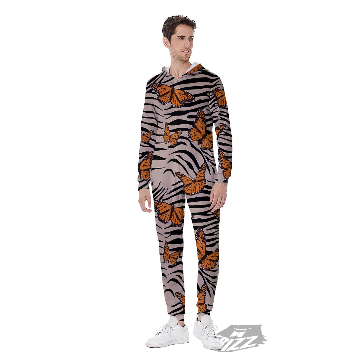 Butterfly Tiger Monarch Print Pattern Men's Jumpsuit-grizzshop
