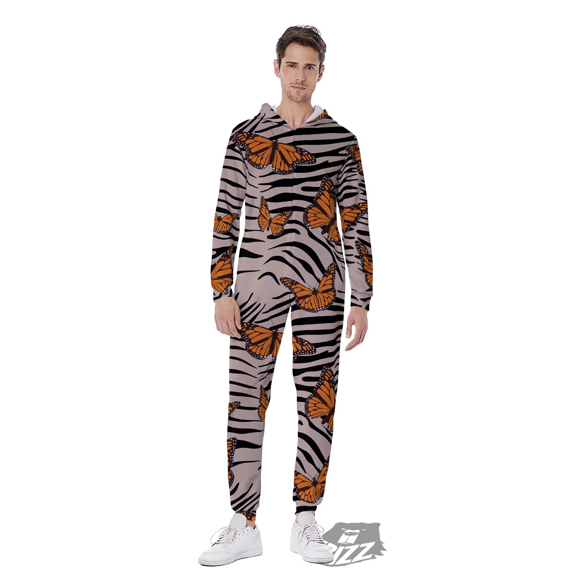 Butterfly Tiger Monarch Print Pattern Men's Jumpsuit-grizzshop