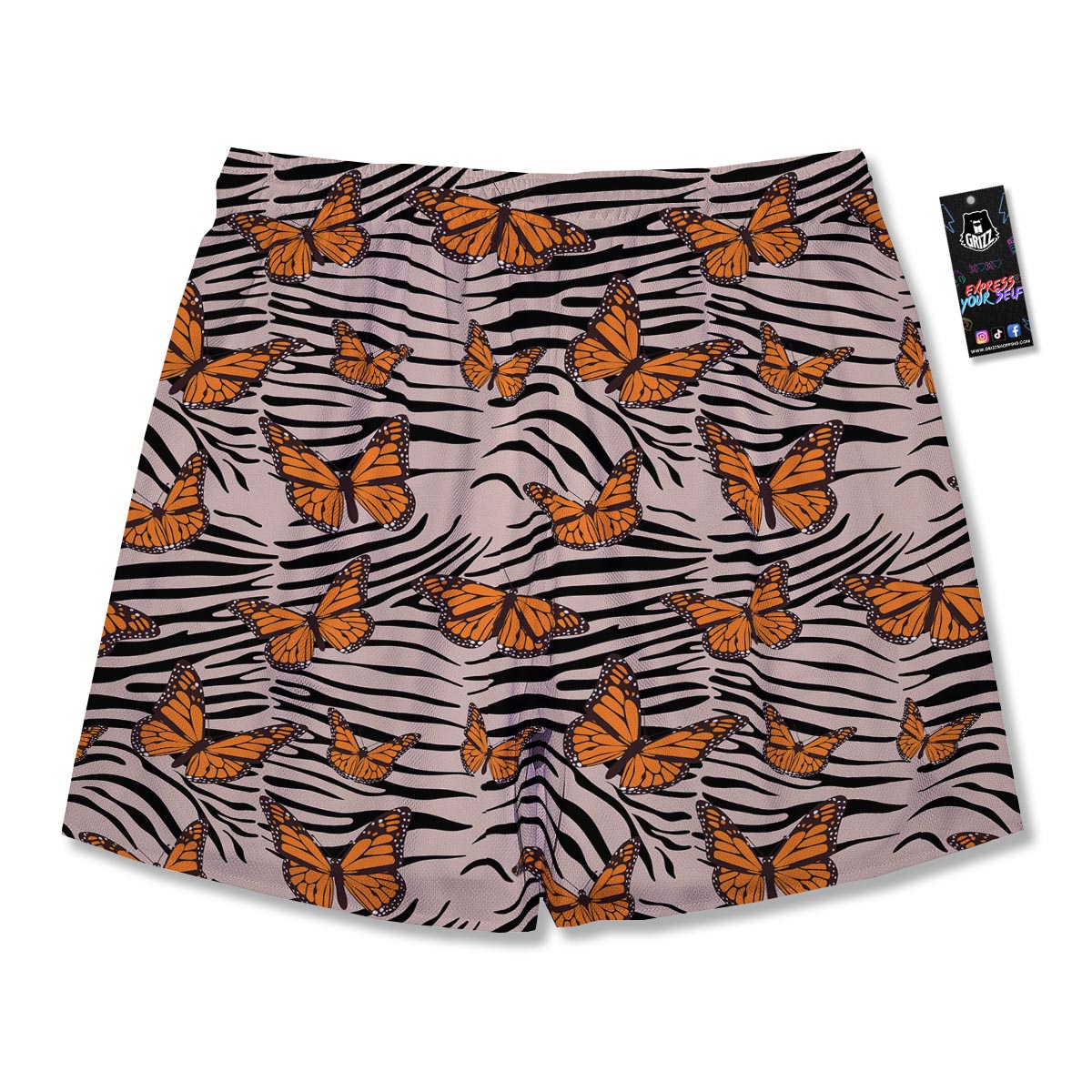 Butterfly Tiger Monarch Print Pattern Men's Running Shorts-grizzshop