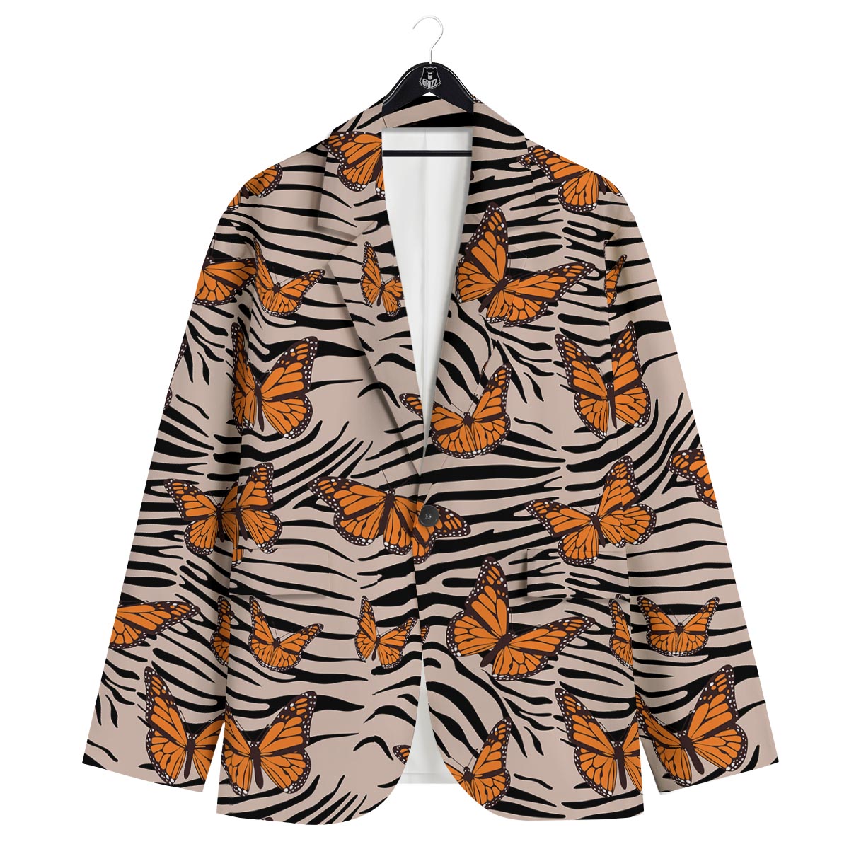 Butterfly Tiger Monarch Print Pattern Men's Sport Coat-grizzshop