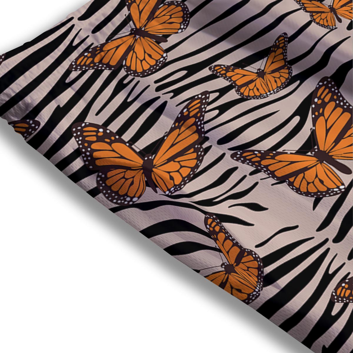 Butterfly Tiger Monarch Print Pattern Mesh Shorts