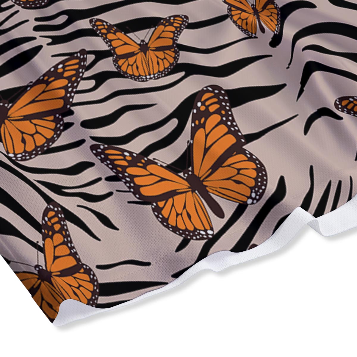 Butterfly Tiger Monarch Print Pattern Mesh Shorts