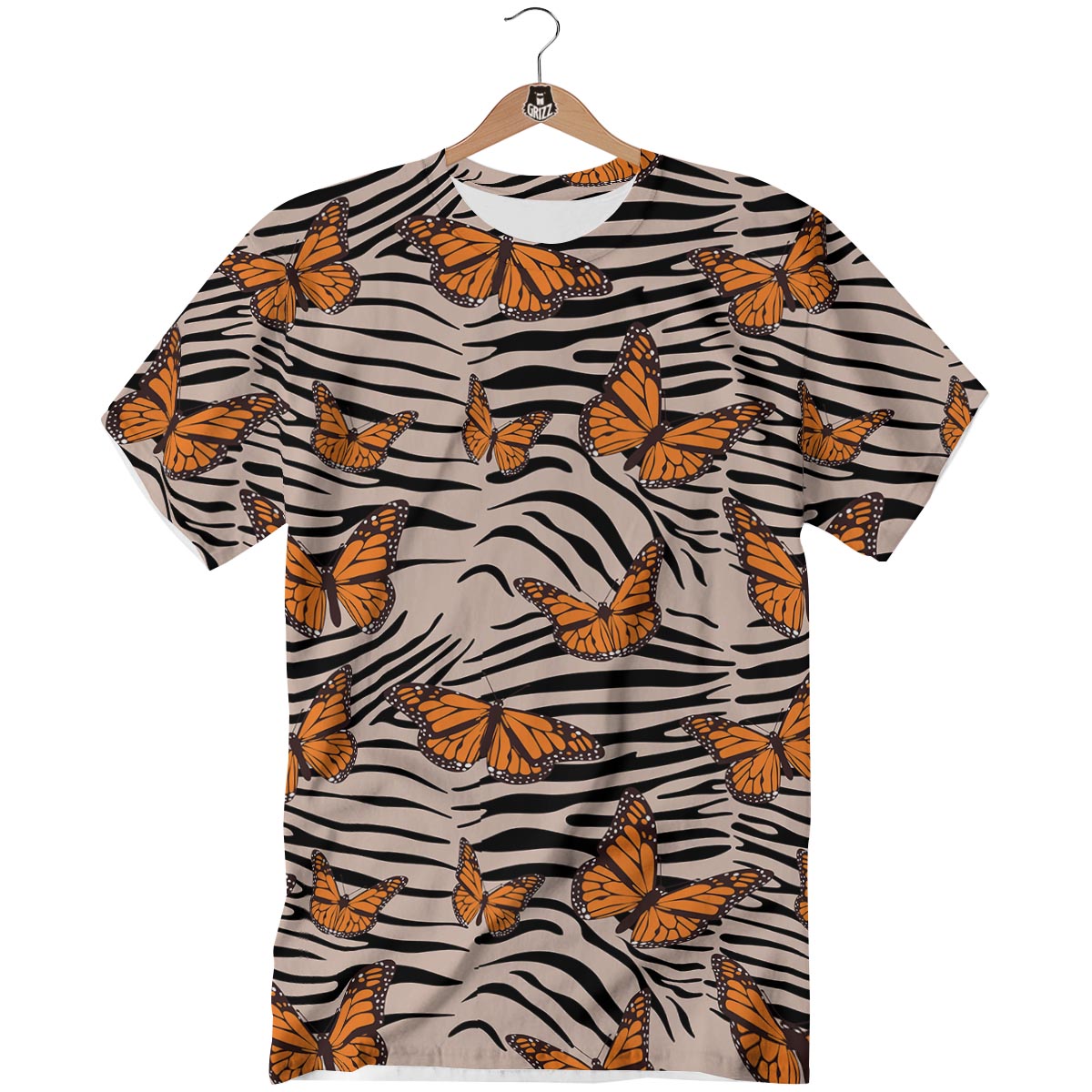 Butterfly Tiger Monarch Print Pattern T-Shirt-grizzshop