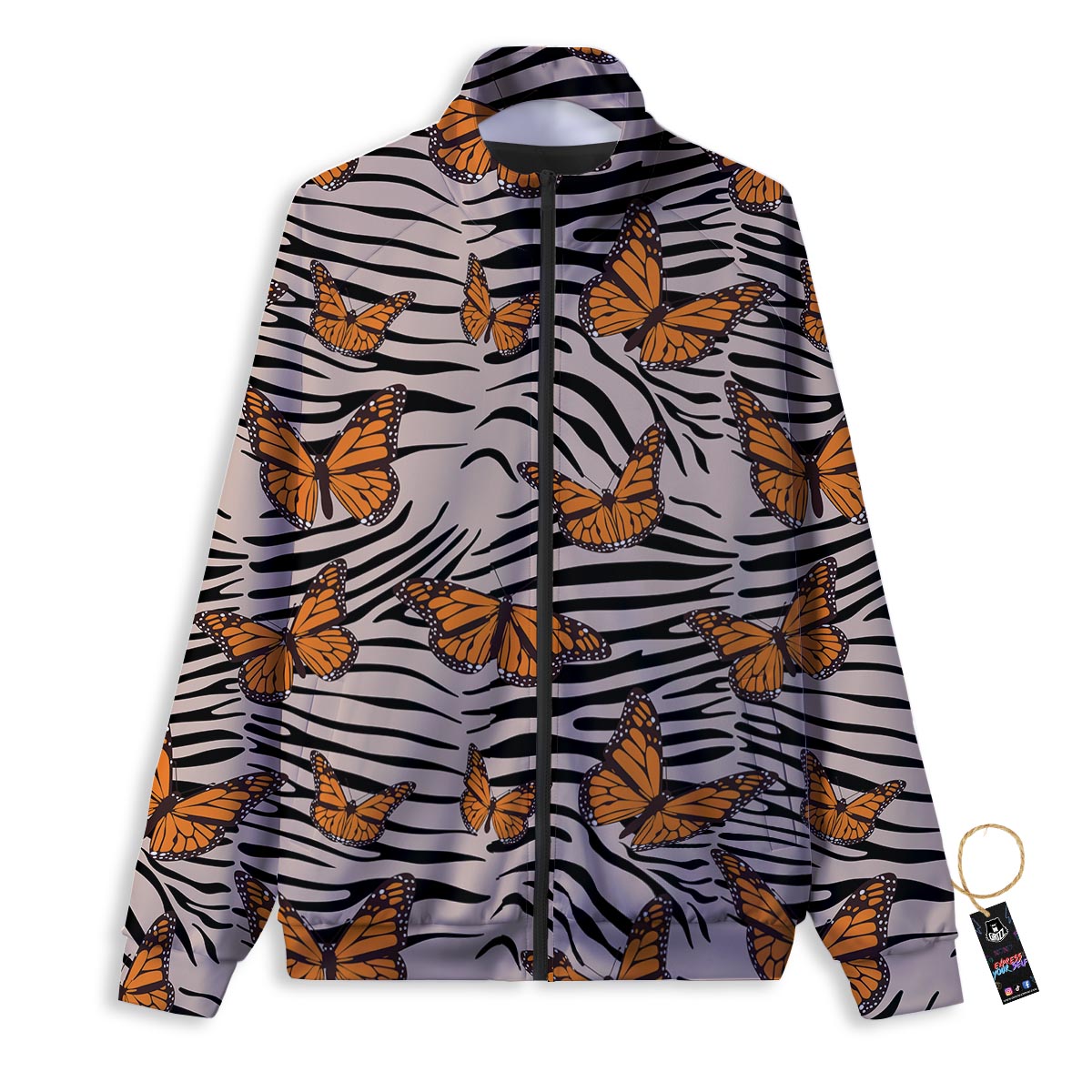 Butterfly Tiger Monarch Print Pattern Track Jacket-grizzshop