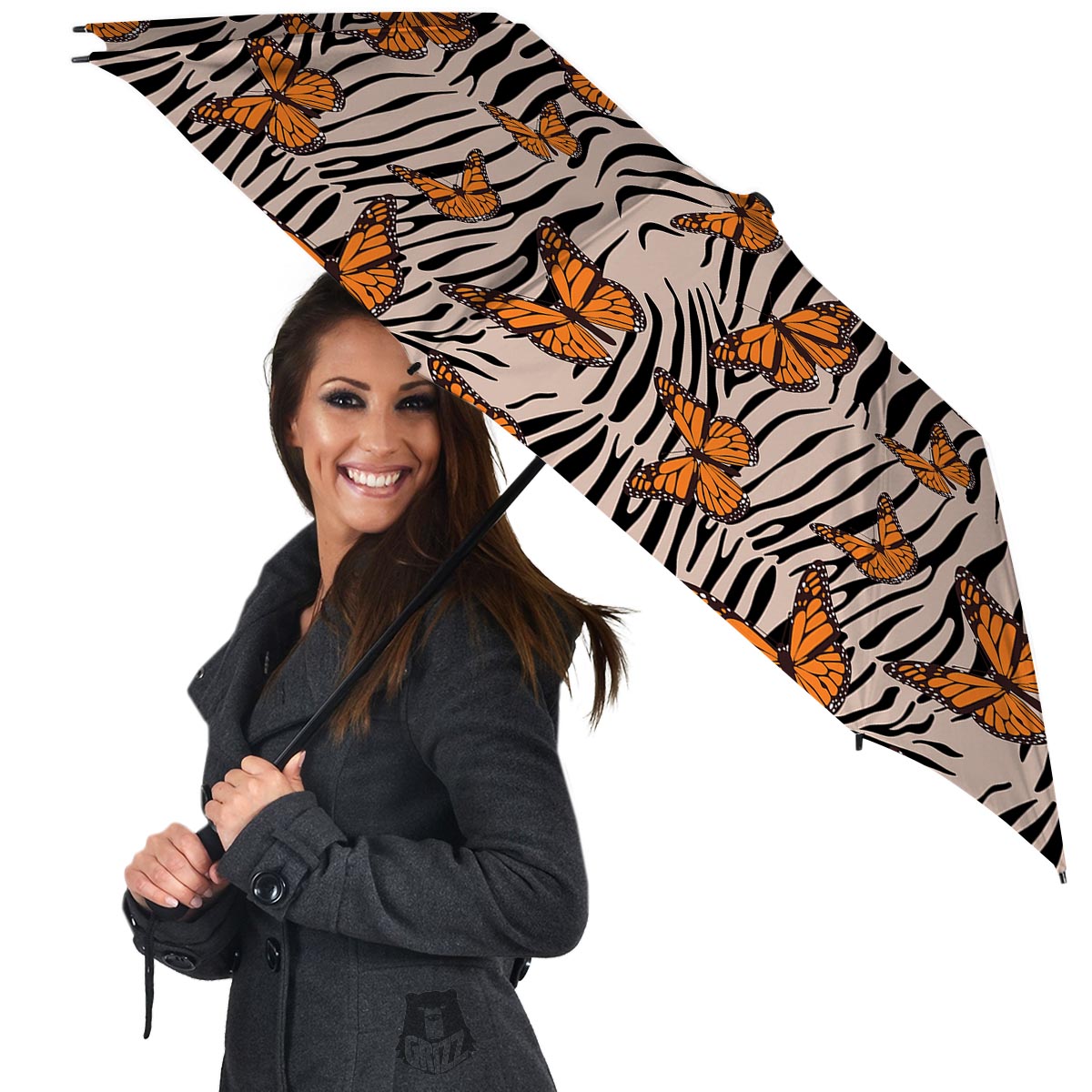 Butterfly Tiger Monarch Print Pattern Umbrella-grizzshop