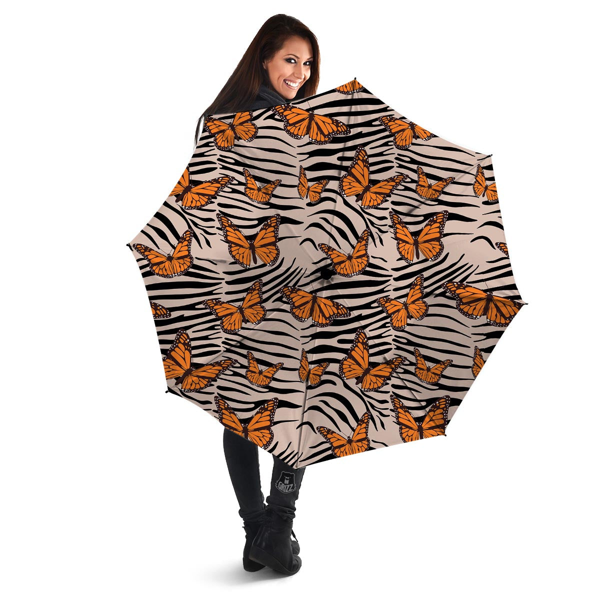 Butterfly Tiger Monarch Print Pattern Umbrella-grizzshop