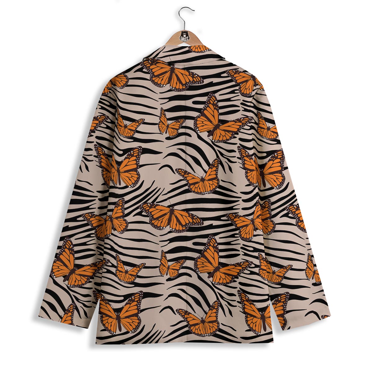 Butterfly Tiger Monarch Print Pattern Women's Blazer-grizzshop