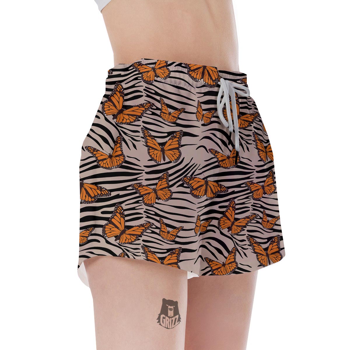 Butterfly Tiger Monarch Print Pattern Women's Shorts-grizzshop
