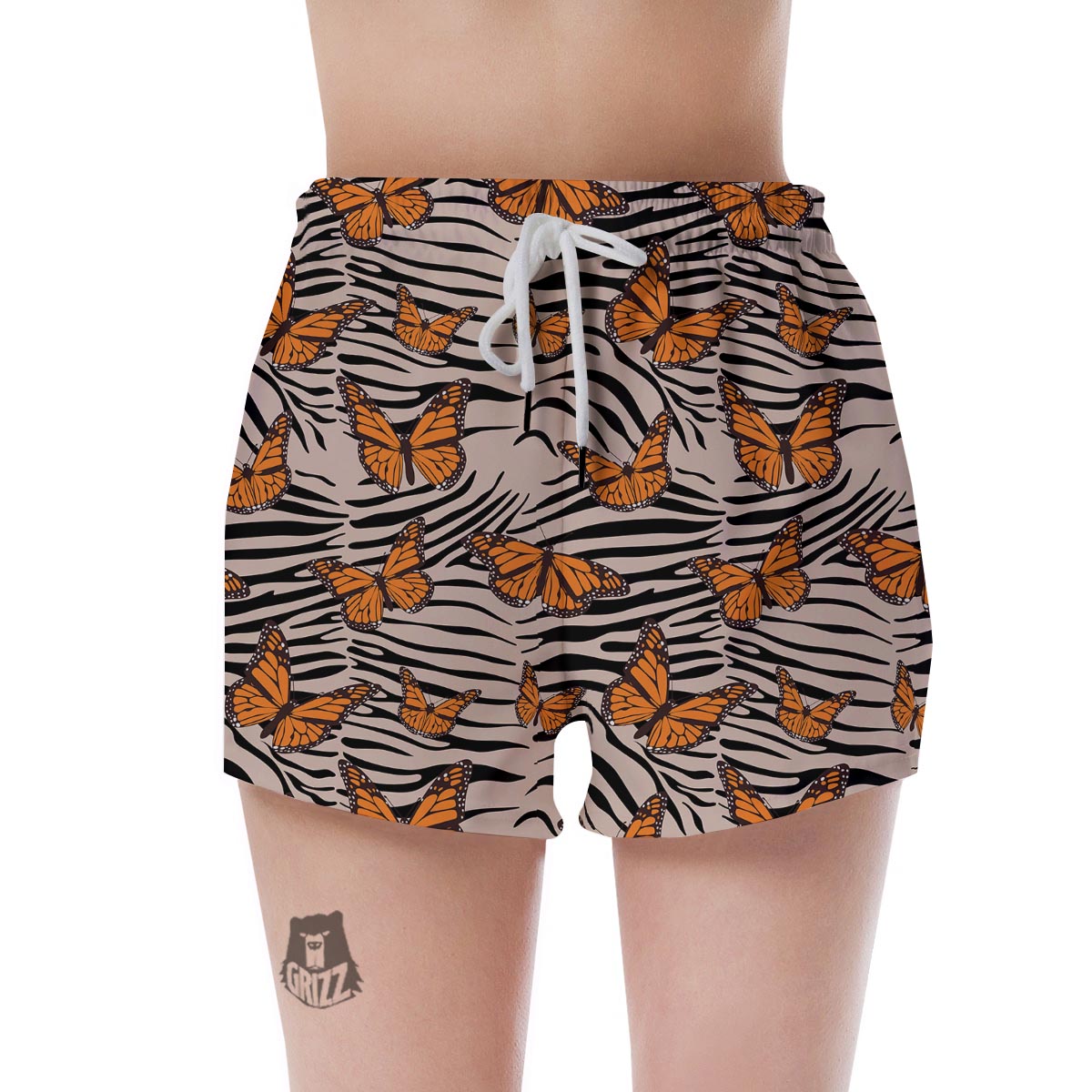 Butterfly Tiger Monarch Print Pattern Women's Shorts-grizzshop
