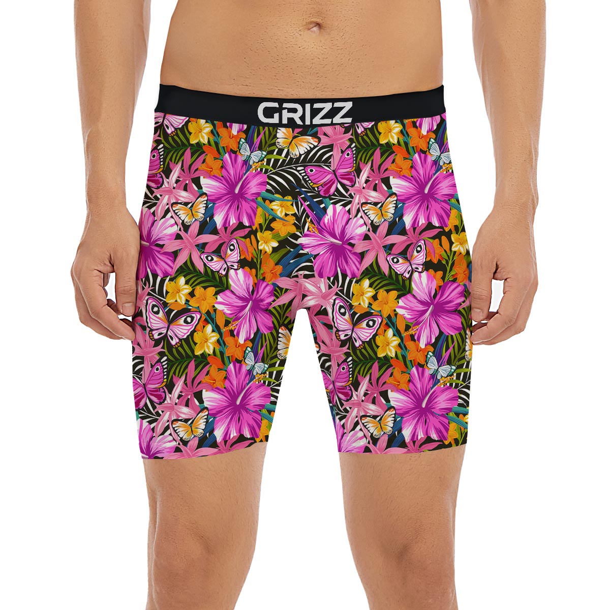 Butterfly Tropical Print Pattern Boxer Briefs-grizzshop