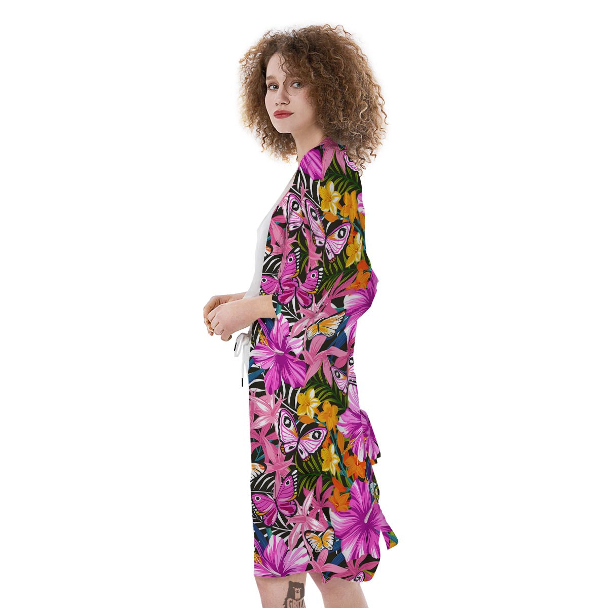Butterfly Tropical Print Pattern Kimono-grizzshop