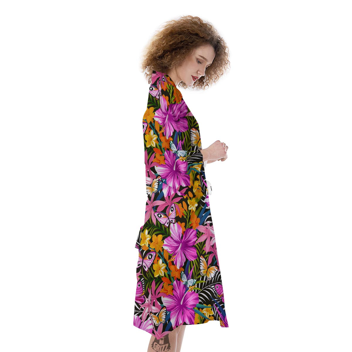 Butterfly Tropical Print Pattern Kimono-grizzshop
