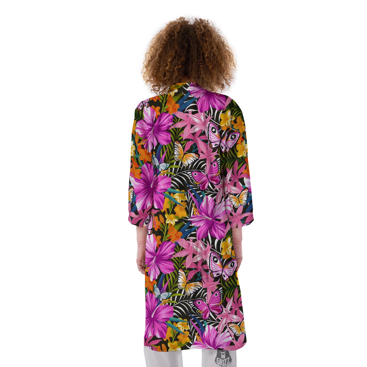 Butterfly Tropical Print Pattern Kimono-grizzshop