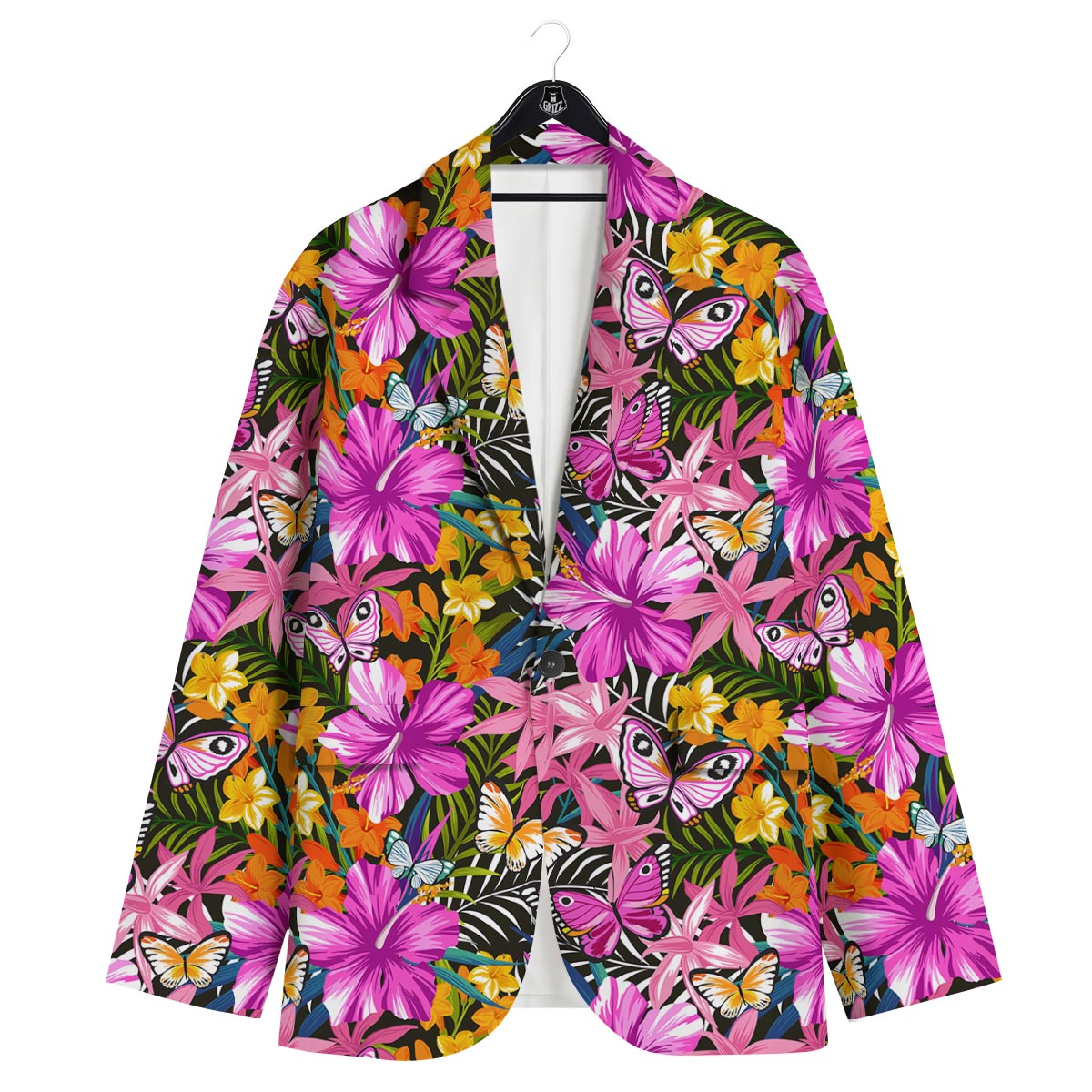 Butterfly Tropical Print Pattern Men's Sport Coat-grizzshop