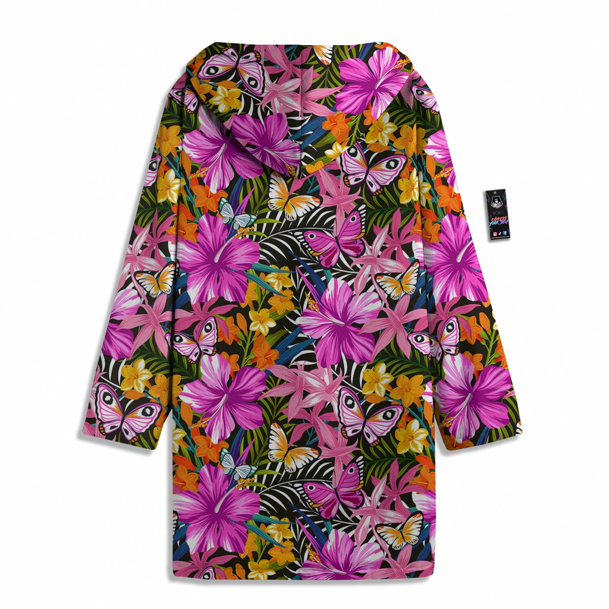 Butterfly Tropical Print Pattern Men's Windbreaker Jacket-grizzshop
