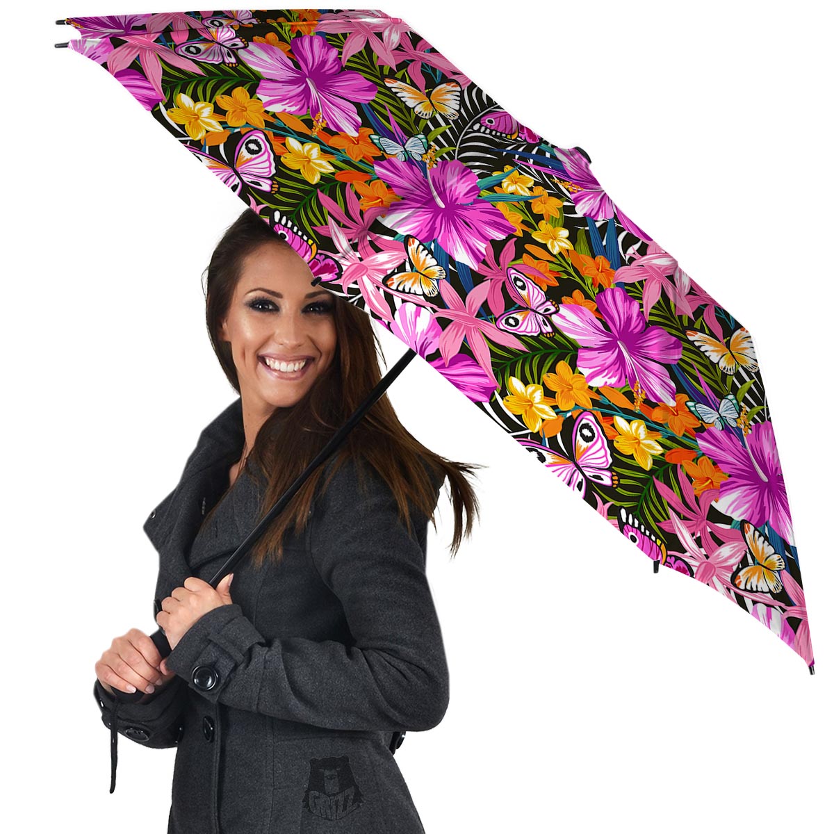 Butterfly Tropical Print Pattern Umbrella-grizzshop