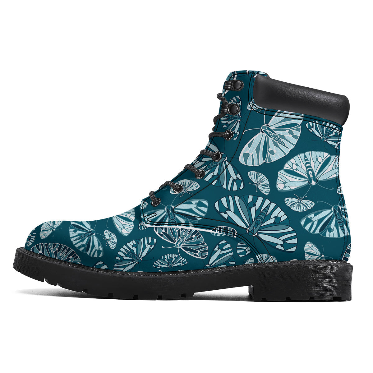 Butterfly Turquoise Print Pattern Boots-grizzshop