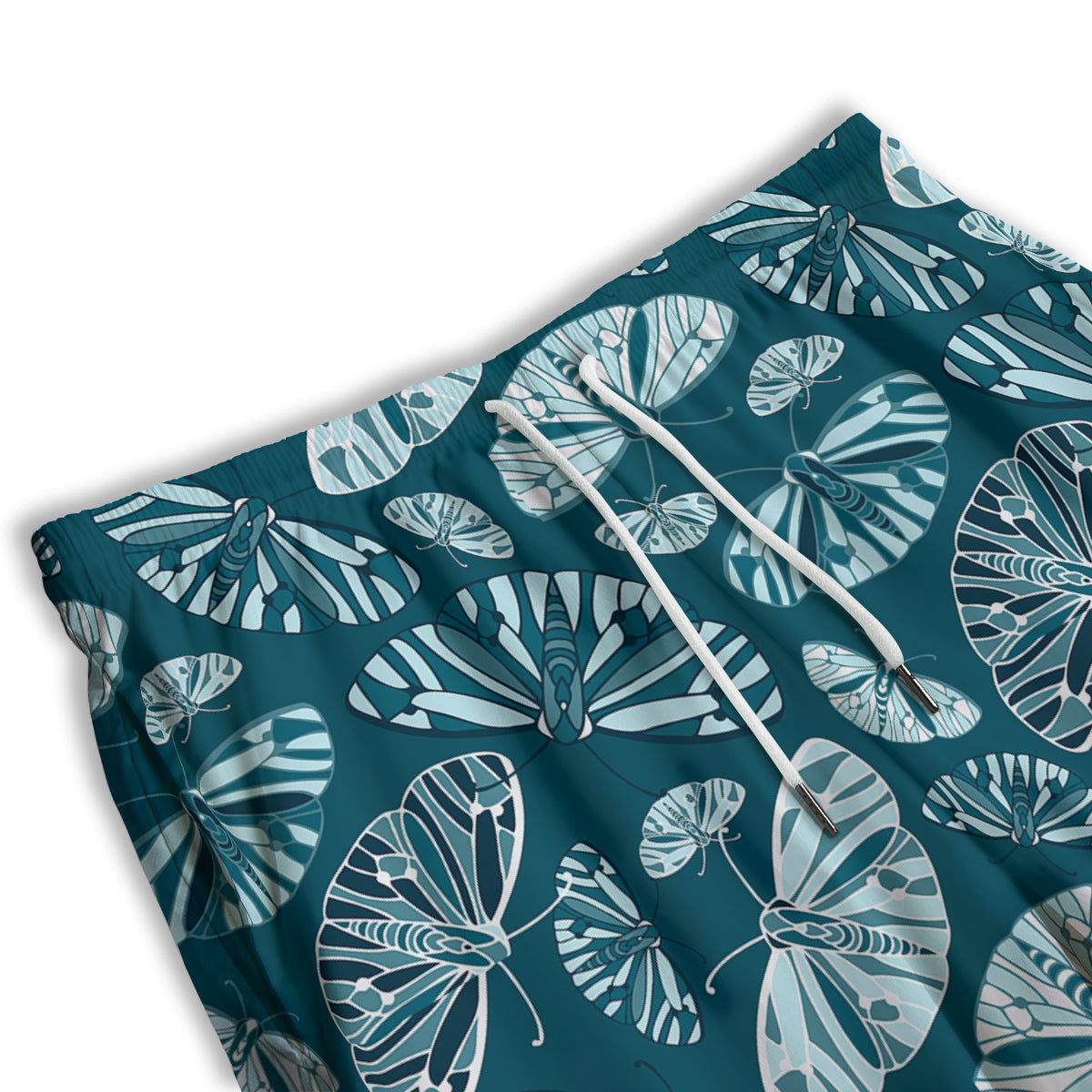 Butterfly Turquoise Print Pattern Men's Athletic Shorts